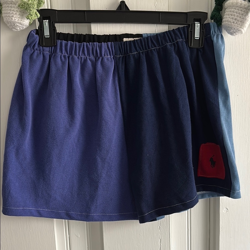 Colorblock Skirt with Red Logo Patch